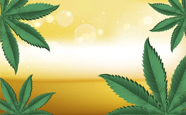 Cannabis Canabidiol Cbd Maconha Sai Fundo Gradiente Amarelo Cartaz Consciência — Vetor de Stock