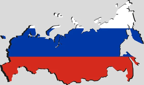 Bandiera Della Russia Sotto Forma Una Mappa Concetto Bandiera Nazionale — Vettoriale Stock