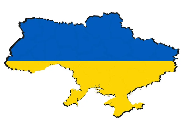 Drapeau Ukraine Sous Forme Carte Ukraine Concept Drapeau National Carte — Image vectorielle