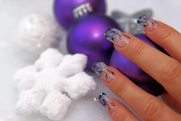 Kerstmis nailart — Stockfoto