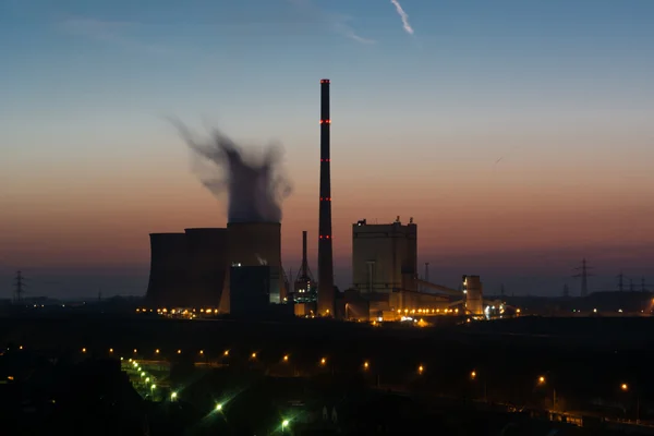 Night shot from a coal plant — Stock Photo, Image