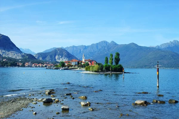 Landscape of the FIshermen Island, Lake Maggiore, Piedmont, Italy Stock Image