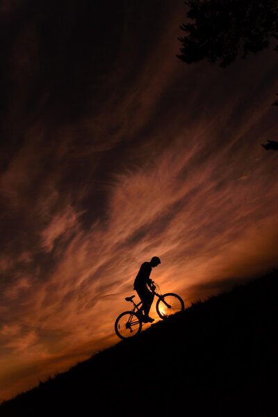 Sunset with bicycle
