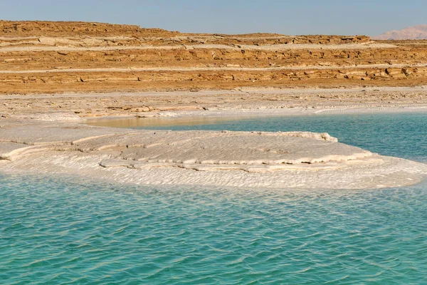 Warstwy Soli Morzu Martwym Streszczenie Tekstury Kontekst Izrael — Zdjęcie stockowe