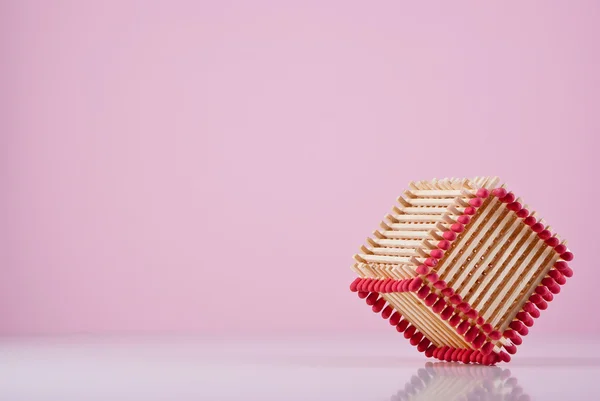 Cube made of matches — Stock Photo, Image