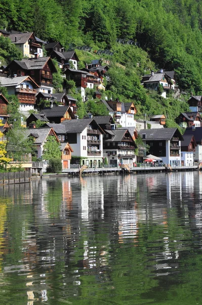 Hallstatt starego miasta i jeziora — Zdjęcie stockowe