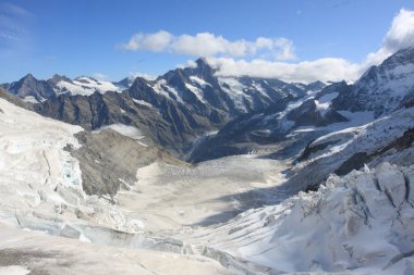 Jungfrau buzul ve Alpler