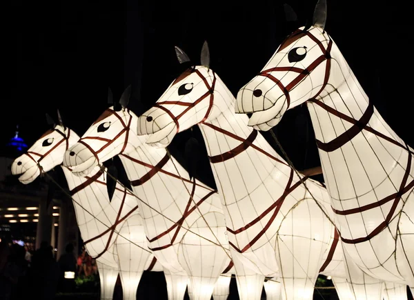 White horse lanterns — Stock Photo, Image