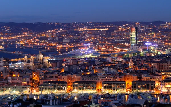Cidade noturna de Marselha — Fotografia de Stock