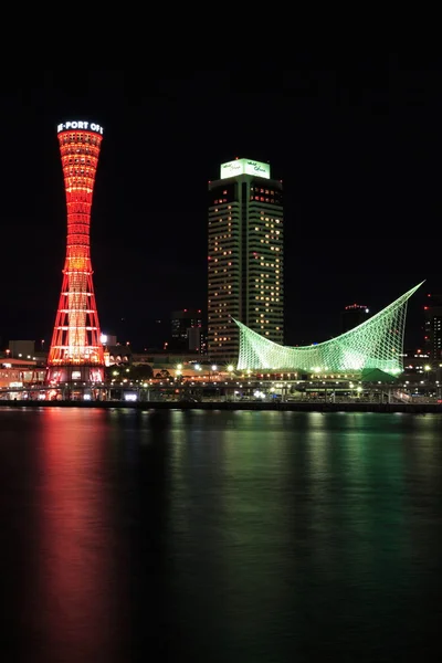 Puerto de Kobe por la noche — Foto de Stock