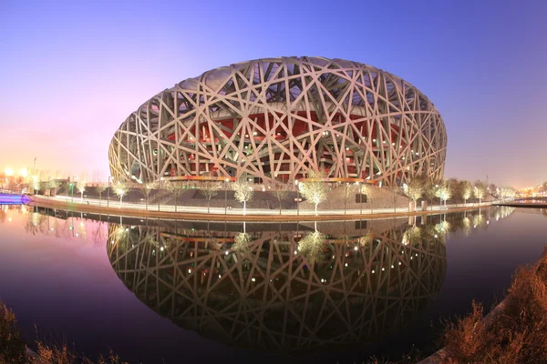 Pekings Nationalstadion vid skymningen, Kina — Stockfoto