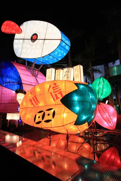 Linterna de conejo gigante para el festival de otoño, Hong Kong — Foto de Stock