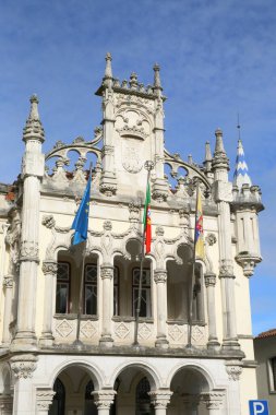 Sintra, Portekiz - 14 Şubat 2020: Eski Sintra, Portekiz kentinin tarihi belediye binası.