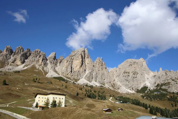 Alpina Landskapet Dolomites Sedd Från Gardena Pass Italien — Stockfoto