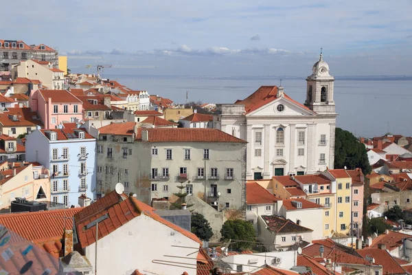 Cidade Velha Histórica Lisboa Virada Para Mar Portugal — Fotografia de Stock
