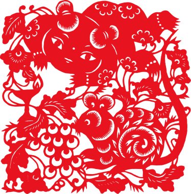 Rat Çince kağıt kesme