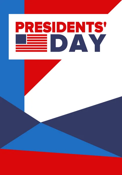 Happy Presidents Day Februar Den Vereinigten Staaten Gefeiert Washingtons Geburtstag — Stockvektor