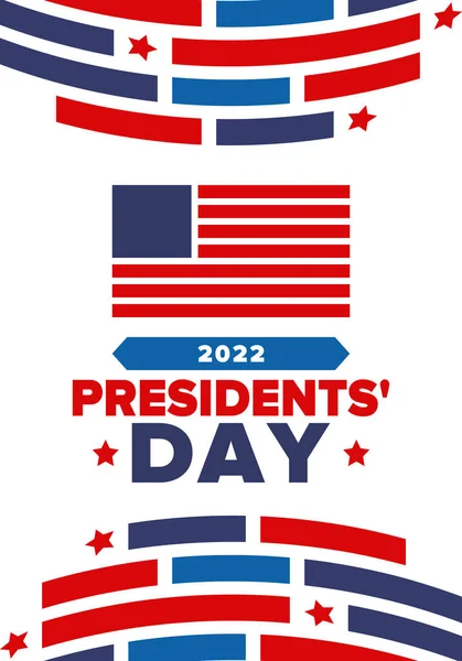 Feliz Día Los Presidentes Febrero Celebrado Estados Unidos Cumpleaños Washington — Vector de stock