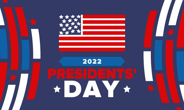 Feliz Día Los Presidentes Febrero Celebrado Estados Unidos Cumpleaños Washington — Archivo Imágenes Vectoriales