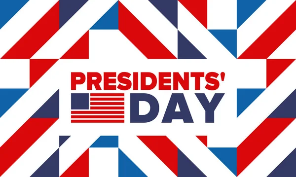 Feliz Dia Dos Presidentes Fevereiro Celebrado Nos Estados Unidos Aniversário — Vetor de Stock