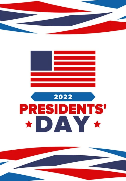 Ευτυχισμένη Ημέρα Των Προέδρων Τον Φεβρουάριο Γιορτάσαμε Στις Ηνωμένες Πολιτείες — Διανυσματικό Αρχείο