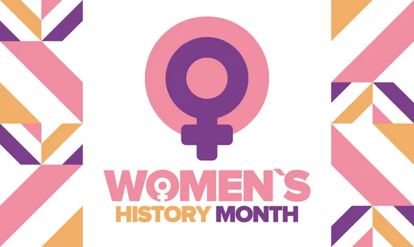 Női Történelem Hónap Márciusban Nők Jogai Egyenlőség Lányhatalom Világban Női — Stock Vector