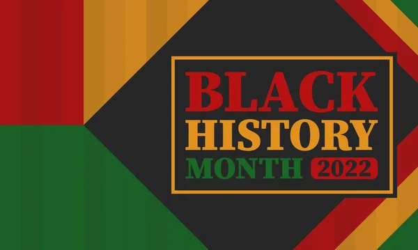 2月の黒い歴史の月 アフリカ系アメリカ人の文化と歴史 アメリカとカナダで毎年開催されている 10月にイギリスで ベクトルポスター 伝統的な装飾イラスト — ストックベクタ