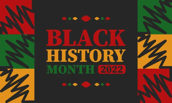Fekete Történelem Hónap Februárban Afrikai Amerikai Kultúra Történelem Egyesült Államokban — Stock Vector