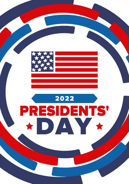 Joyeuse Fête Des Présidents Février Célébré Aux États Unis Anniversaire — Image vectorielle