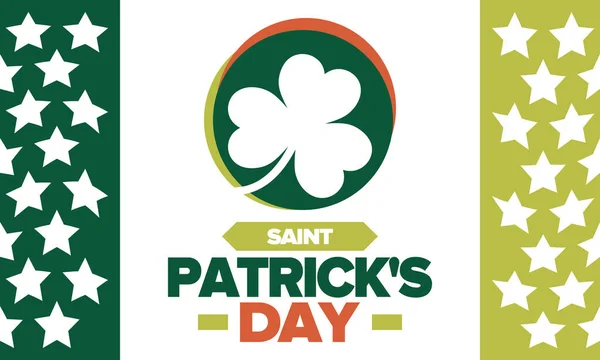 Saint Patrick Joyeuses Fêtes Irlandaises Traditionnelles Célébrez Chaque Année Mars — Image vectorielle