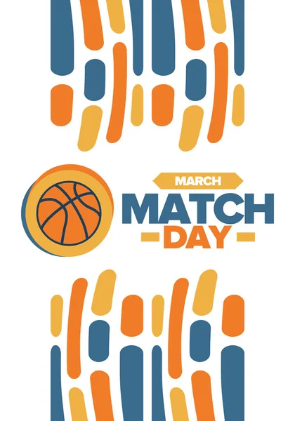 Basketball Match Day Playoff March Super Sport Party United States — Stock Vector