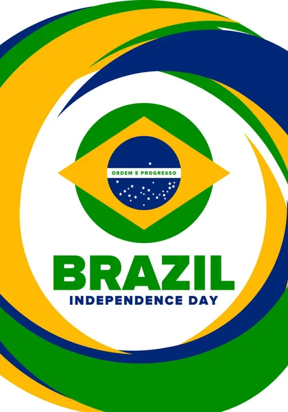 Ημέρα Ανεξαρτησίας Βραζιλίας Ευτυχισμένες Εθνικές Διακοπές Σχεδιασμός Ημέρας Ελευθερίας Γιορτάστε — Διανυσματικό Αρχείο