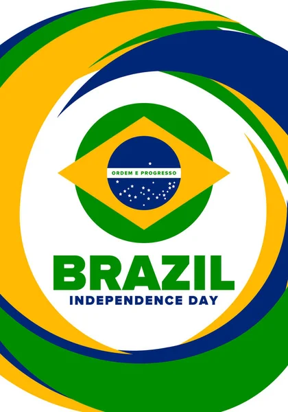 Dia Independência Brasil Feriado Nacional Feliz Design Dia Liberdade Comemore —  Vetores de Stock