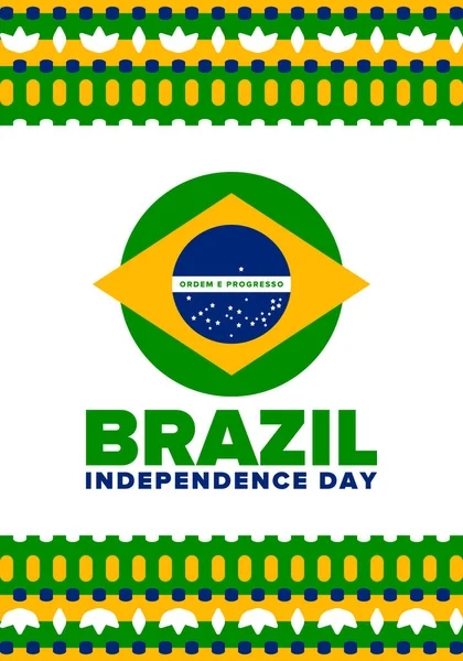 브라질 독립기념일 국민의 자유의 디자인 기념식을 브라질 브라질 일러스트 포스터 — 스톡 벡터