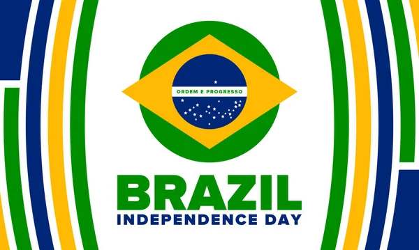 День Незалежності Бразилії Національне Щасливе Свято Дизайн Дня Свободи Щорічний — стоковий вектор
