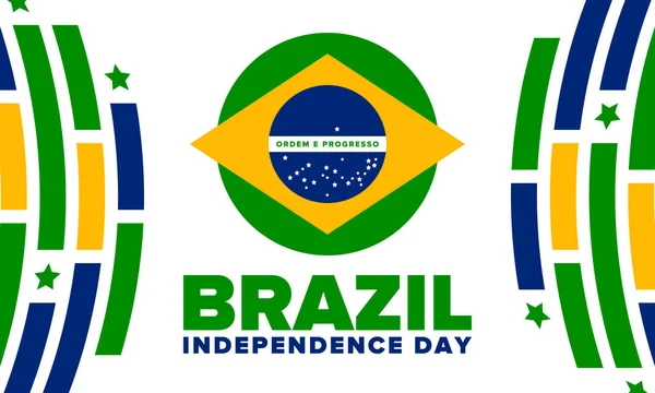 Dia Independência Brasil Feriado Nacional Feliz Design Dia Liberdade Comemore —  Vetores de Stock