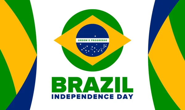 Dia Independência Brasil Feriado Nacional Feliz Design Dia Liberdade Comemore —  Vetores de Stock