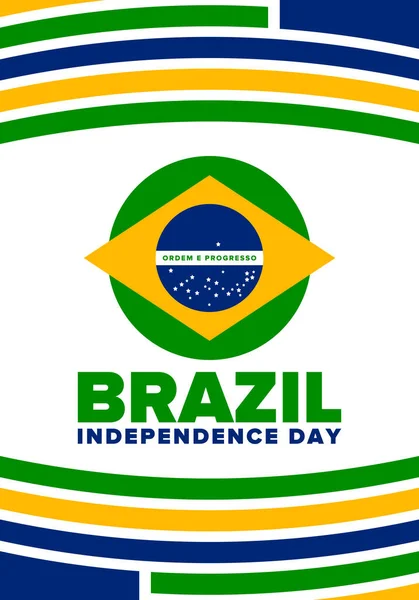 Brasiliens Unabhängigkeitstag Nationalfeiertag Tag Der Freiheit Gestalten Feiern Sie Jährlich — Stockvektor