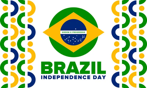 Dia Independência Brasil Feriado Nacional Feliz Design Dia Liberdade Comemore —  Vetores de Stock