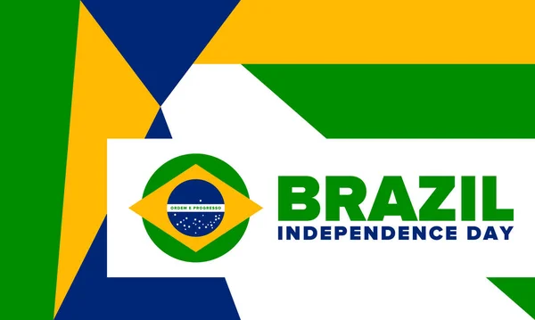 ブラジル独立記念日 国民の幸せな休日 自由の日のデザイン 毎年9月7日に祝う ブラジル国旗 愛国的なブラジルのベクトル図 ポスター テンプレート — ストックベクタ