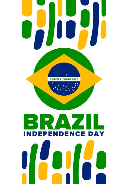 ブラジル独立記念日 国民の幸せな休日 自由の日のデザイン 毎年9月7日に祝う ブラジル国旗 愛国的なブラジルのベクトル図 ポスター テンプレート — ストックベクタ