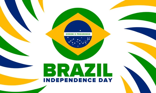 Dia Independência Brasil Feriado Nacional Feliz Design Dia Liberdade Comemore —  Vetores de Stock