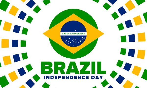 Ημέρα Ανεξαρτησίας Βραζιλίας Ευτυχισμένες Εθνικές Διακοπές Σχεδιασμός Ημέρας Ελευθερίας Γιορτάστε — Διανυσματικό Αρχείο