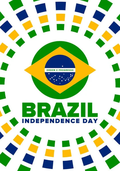 Dia Independência Brasil Feriado Nacional Feliz Design Dia Liberdade Comemore — Vetor de Stock