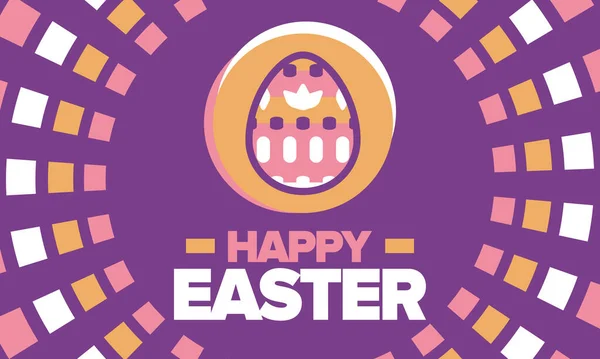 Joyeuses Pâques Avril Vacances Printemps Chrétiennes Honneur Résurrection Christ Histoire — Image vectorielle