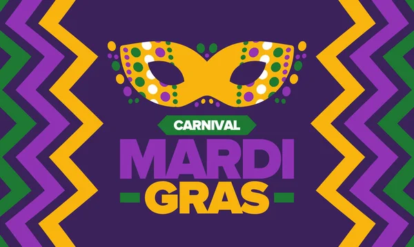 Carnaval Mardi Gras Nouvelle Orléans Mardi Gras Fête Folklorique Traditionnelle — Image vectorielle