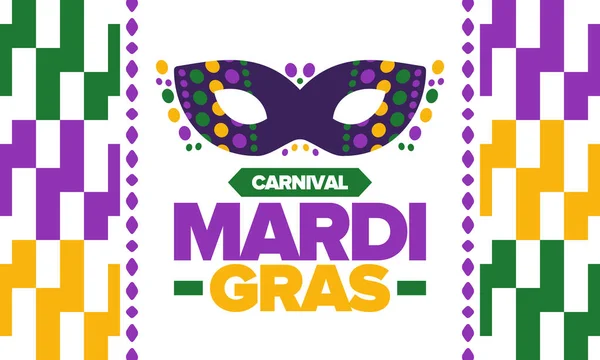 Carnaval Mardi Gras Nova Orleães Terça Feira Gorda Festival Folclórico —  Vetores de Stock