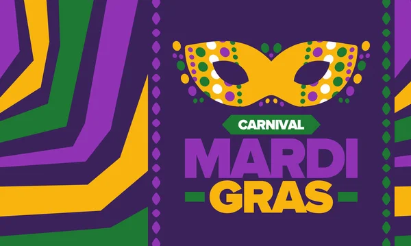 Mardi Gras Carnival New Orleans Tlusté Úterý Tradiční Folklorní Festival — Stockový vektor