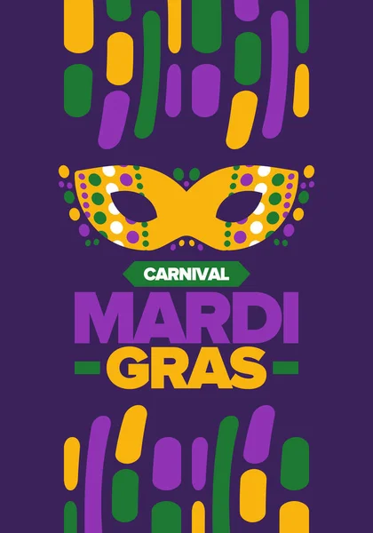 Mardi Gras Carnival New Orleans Fat Tuesday Traditional Folk Festival — Stock Vector