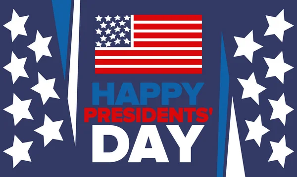 Ευτυχισμένη Ημέρα Των Προέδρων Τον Φεβρουάριο Γιορτάσαμε Στις Ηνωμένες Πολιτείες — Διανυσματικό Αρχείο